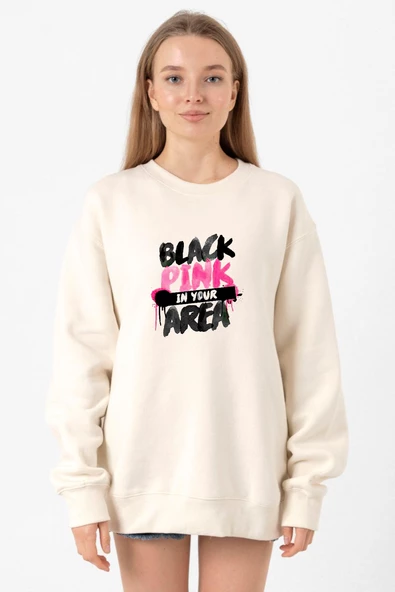 Black Pink In Your Area Ekru Kadın 2ip Sweatshirt ürün görseli