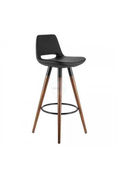 Massa Design Siyah Ceviz Modüs Bar Sandalyesi H:75 - 3