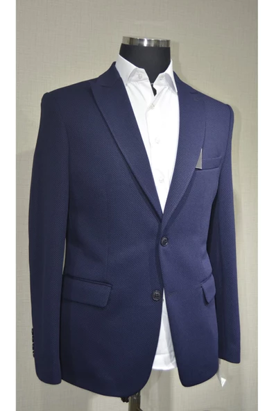 Gılapa Desenli Slimfit Erkek Tek Ceket Gri - 3