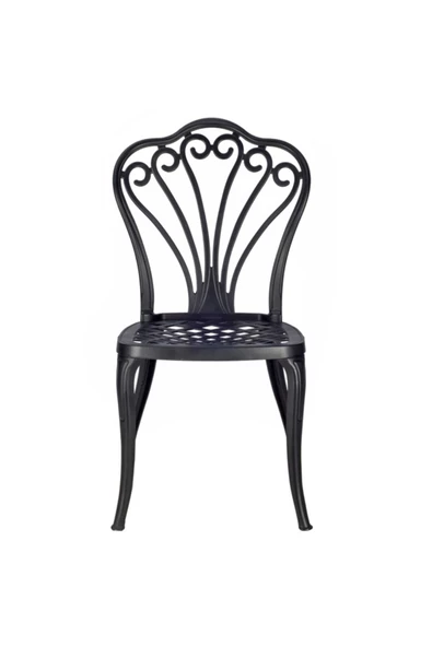 Massa Design Tavus Alüminyum Sandalye- Dış Mekan Sandalye- Bahçe Sandalyesi- Siyah Sandalye - 4