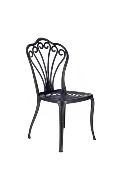 Massa Design Tavus Alüminyum Sandalye- Dış Mekan Sandalye- Bahçe Sandalyesi- Siyah Sandalye