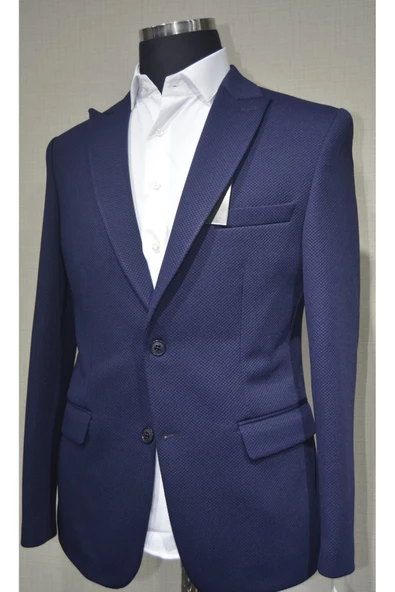 Gılapa Desenli Slimfit Erkek Tek Ceket Gri - 2