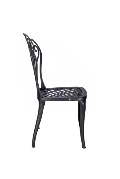 Massa Design Tavus Alüminyum Sandalye- Dış Mekan Sandalye- Bahçe Sandalyesi- Siyah Sandalye - 2