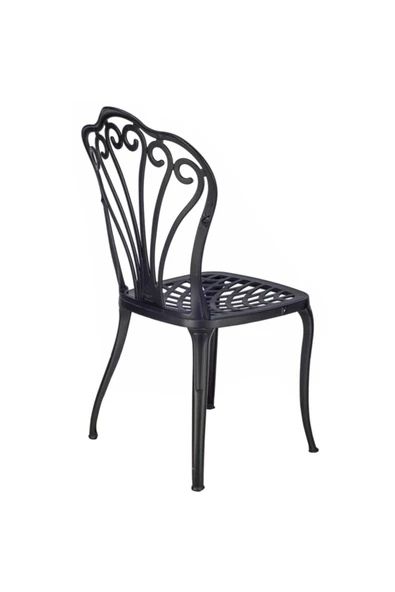 Massa Design Tavus Alüminyum Sandalye- Dış Mekan Sandalye- Bahçe Sandalyesi- Siyah Sandalye - 3