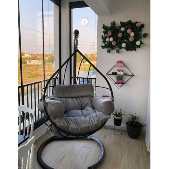 OCK GARDEN's Salıncak Kapalı Bahçe Balkon Salıncağı Antrasit