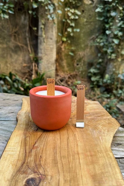 Ahşap Düz Model 15mm en x 100mm boy x 0,5mm kalınlık 6 FARKLI LOVE YAZI DESENLİ Mum Fitili + Sehpa (12 Adet) - Resim 7