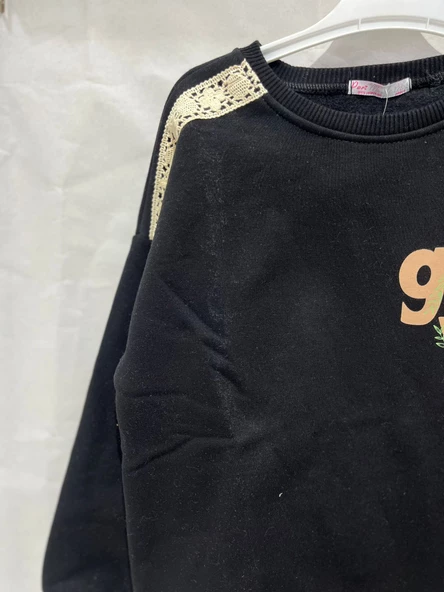 uğurböceğiçocuk Good Vibes Yazı Baskılı Kız Sweat 12031 - 7