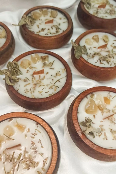 Kuzeylina Sitrin Taşlı Lavanta Kokulu %100 Soya Wax Mum - Para Ve Zenginlik Ritüelleri Için - 2