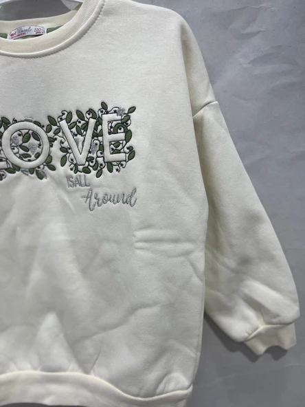 uğurböceğiçocuk Love Yazı Baskılı Kız Sweat 11993 - 10