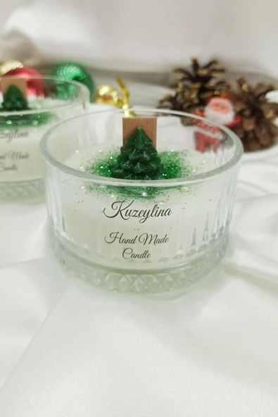 Kuzeylina Christmas Series Candle Okyanus Kokulu %100 Soya Wax El Yapımı Mum Yılbaşı Konsept - 3
