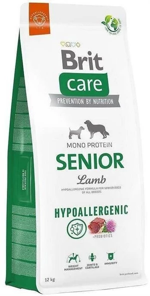 Brit Care Hypo-Allergenic Tüm Irklar için Kuzu Etli ve Pirinçli Yaşlı Köpek Maması 12 Kg