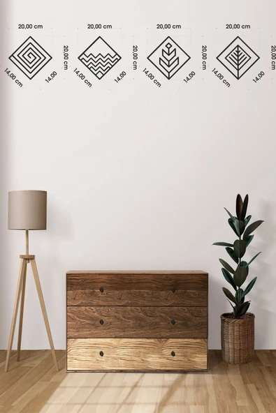 Kuzeylina 4 Element Kare Duvar Dekoru - Siyah Ahşap MDF - 3