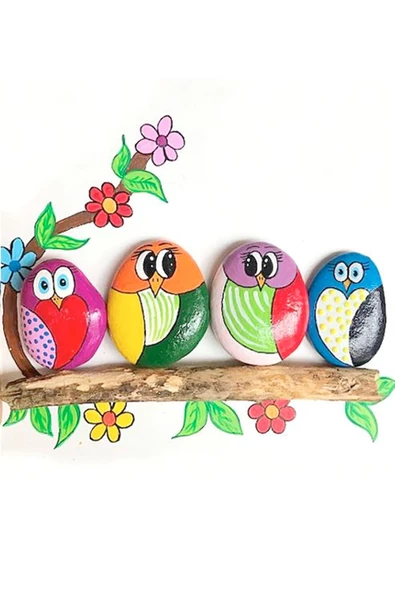 Kuzeylina Doğal Taş Boyama Seti - 2-5 cm Boyutlarında, 10 Adet - 2