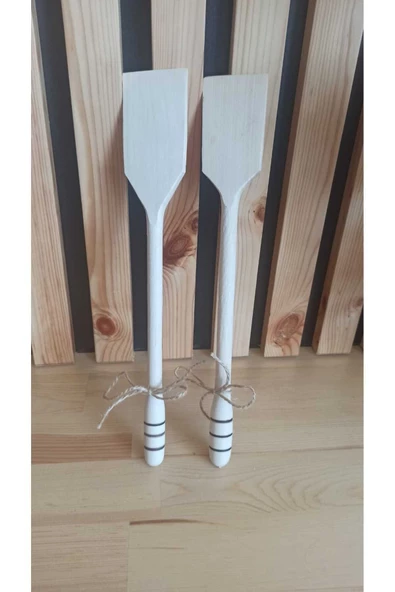 Kuzeylina Ahşap Spatula - El Yapımı Doğal Ağaç (2 Adet ) - 30-32 Cm - 3