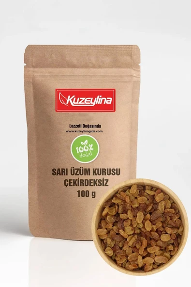 Kuzeylina Üzüm Kurusu Sarı Çekirdeksiz % 100 Yerli - 100 Gram