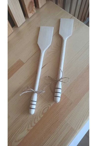 Kuzeylina Ahşap Spatula - El Yapımı Doğal Ağaç (2 Adet ) - 30-32 Cm - 2