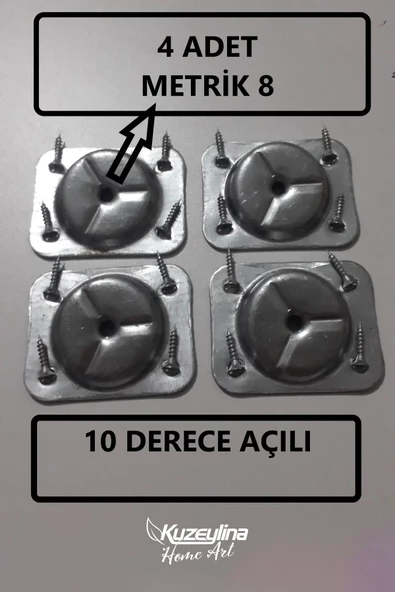 Kuzeylina 4 Adet Metal Sehpa Ve Ahşap Ayak Bağlantı Aparatı Açılı Ayak Aparatı Zigon Sehpa Masa Koltuk Puf - 3