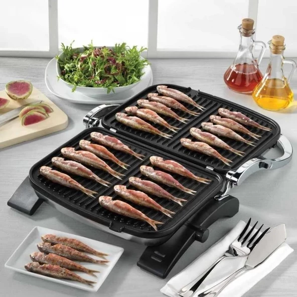 Korkmaz Dayanıklı Tostkolik Granit Tost Makinesi Inox/Siyah Parlak Renk A328-05 - 3