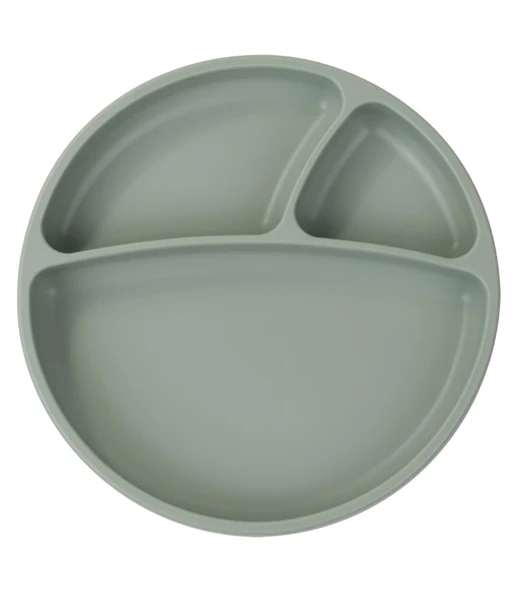 Oioi Porsiyon Vakum Tabanlı Silikon Tabak River Green