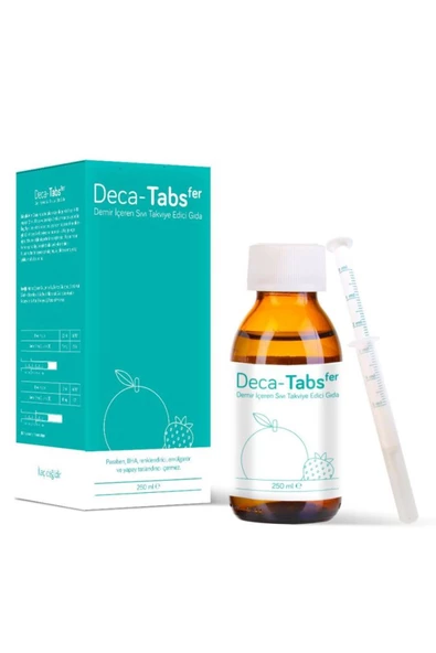 Deca -tabs Fer Şurup 250ml (DEMİR IÇEREN SIVI TAKVİYE EDİCİ GIDA)