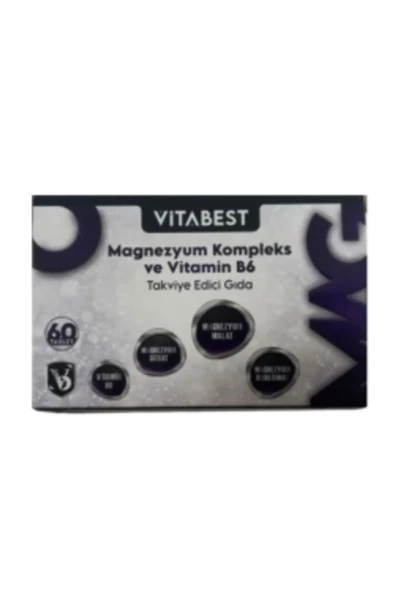 NOVAFACE STD Vitabest Magnezyum Kompleks ve Vitamin B6 60 Tablet ( TEKLİDİR )