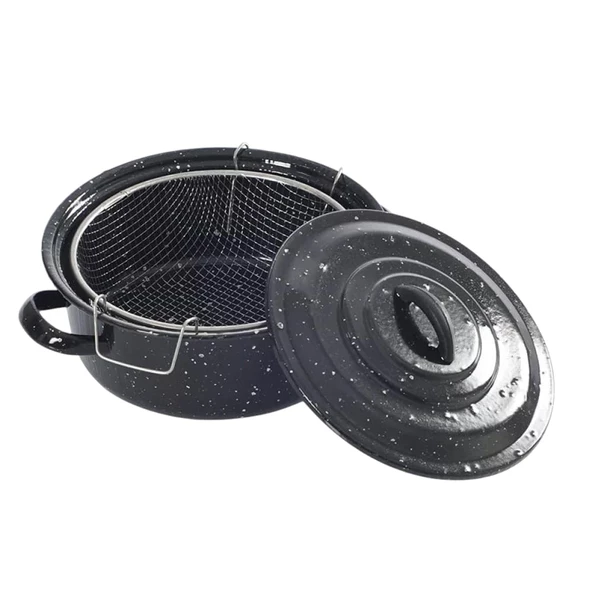 Girist Emaye Süzgeçli Kızartma Tenceresi - 4