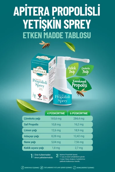 Balparmak Apitera Plus Kekik Yağlı Propolisli Sprey 20 ml - 2