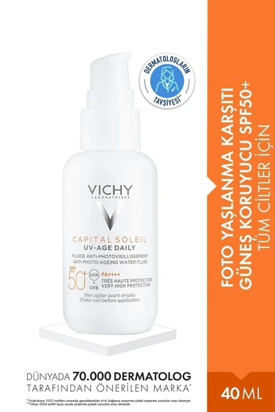 Vichy Capital Soleil UV Age Daily Foto-Yaşlanma Karşıtı SPF50+ Korumalı Güneş Kremi 40 ML