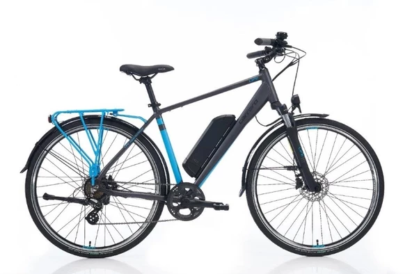 Carraro E-Line eLife 2.1 HD Fren 7 Vites 28 Jant Elektrikli Şehir Bisikleti Antrasit Mavi Siyah 52 Kadro