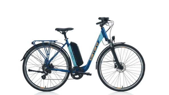 Carraro E-Line eComfort 2.1 HD Fren 7 Vites 28 Jant Elektrikli Şehir Bisikleti Mat Navy Mavi 47 Kadro