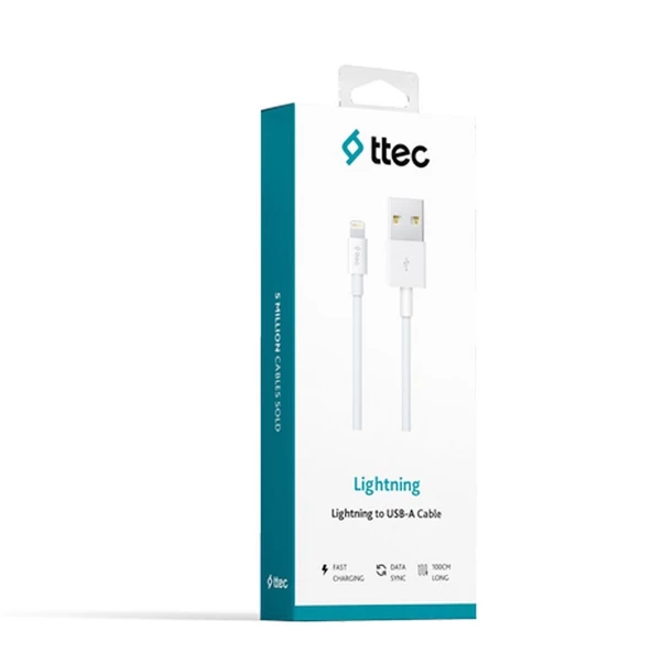 TTEC 2DK7508B LİGHTNİNG USB KABLO BEYAZ