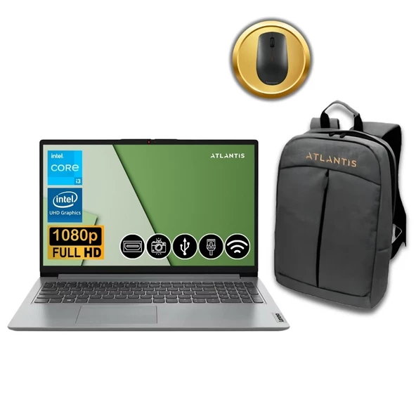 Lenovo Ideapad i3 1215U  16GB 1TB M.2 SSD  82QD00GMTX ATL43 15.6'' W11Pro Notebook+Çanta&Mouse