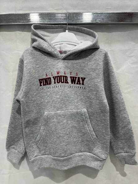 uğurböceğiçocuk Find Your Way Yazı Baskılı 3 İp Kapuşonlu Sweat 1034 - 4