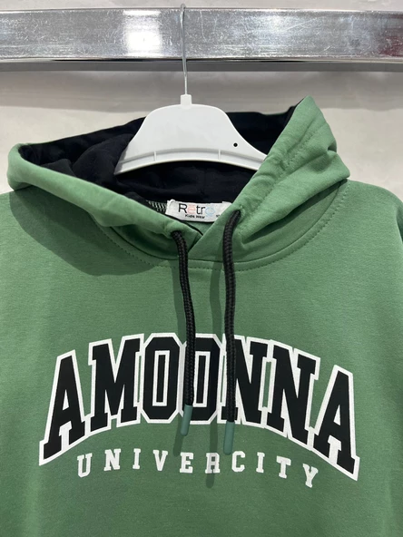 uğurböceğiçocuk Amoonna Yazı Baskılı Kapuşonlu Sweat 42491 - 9