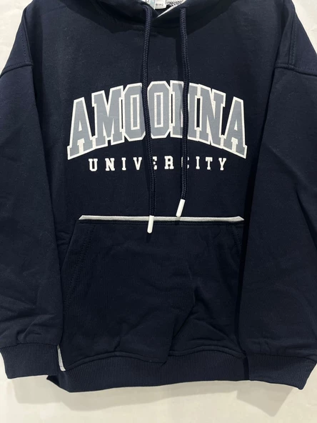 uğurböceğiçocuk Amoonna Yazı Baskılı Kapuşonlu Sweat 42491 - 5