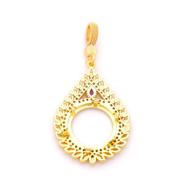 Çeyrek Altın Çerçeveli Kolye Ucu Altın Kaplama TGR-645 - Resim 5