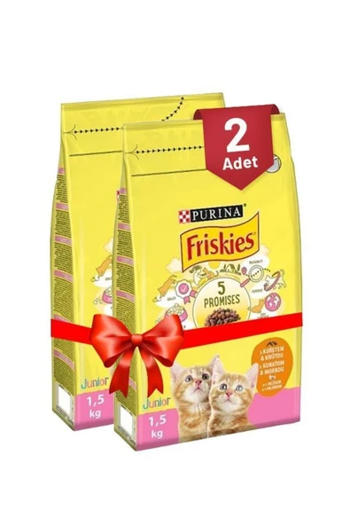 Friskies Junior Tavuk Süt Ve Sebzeli Yavru Kedi Maması 1.5 Kg x 2 Adet