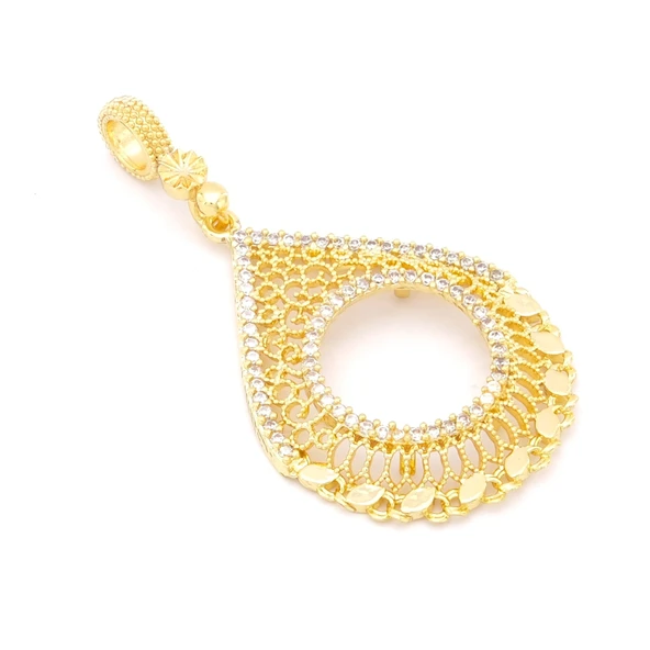 Çeyrek Altın Çerçeveli Kolye Ucu Altın Kaplama TGR-681 - Resim 3