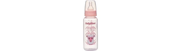 BABY TİME BT067 PEMBE SİLİKON DAMAKLI PP KULPLU BİBERON 250 ML
