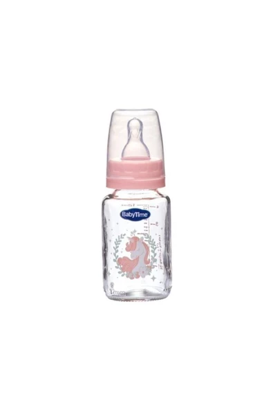 BABY TİME BT074 PEMBE KLASİK CAM BİBERON 125 ML