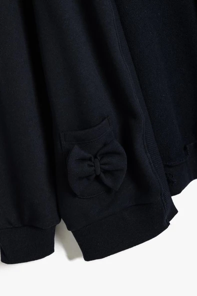 Koton Kız Çocuk Okul Sweatshirt Uzun Kollu Fiyonk Detaylı - 3