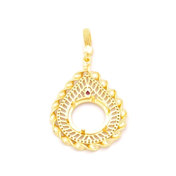 Çeyrek Altın Çerçeveli Kolye Ucu Altın Kaplama TGR-640 - Resim 5