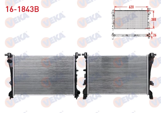 FİAT EGEA 1.3 MJT - 1.6 MJT 16v SU RADYATÖRÜ MEKANİK M-T AC+/- 2015-2020 ARASI 52052630