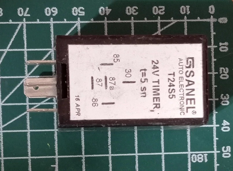 Sanel 24V 5 Saniye Silecek Zaman Rölesi 5 Uçlu T24S5 - 4