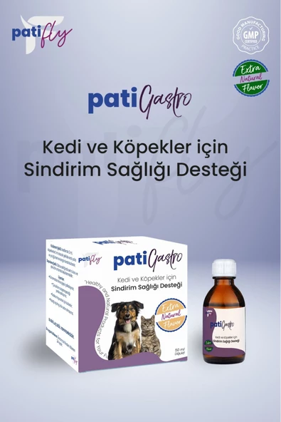 Patifly Gastro Kedi Ve Köpekler İçin Kabız Ve İshal Desteği Liqit 50 ml