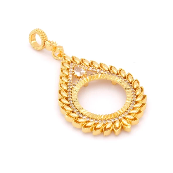 Çeyrek Altın Çerçeveli Kolye Ucu Altın Kaplama TGR-652 - Resim 3