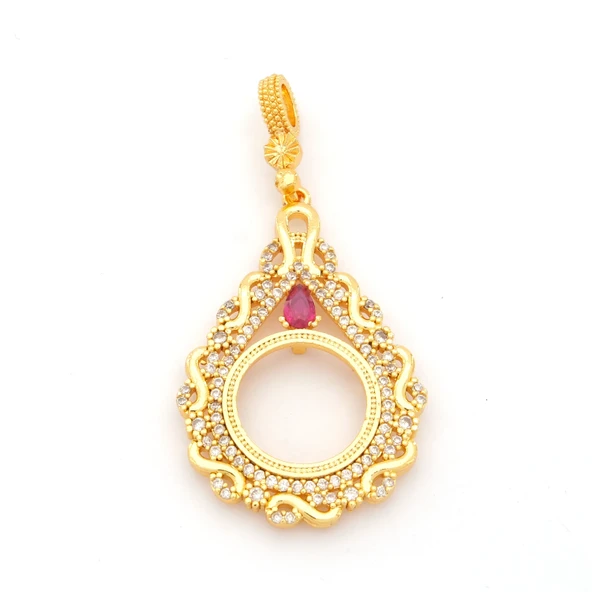 Çeyrek Altın Çerçeveli Kolye Ucu Altın Kaplama TGR-675 ürün görseli