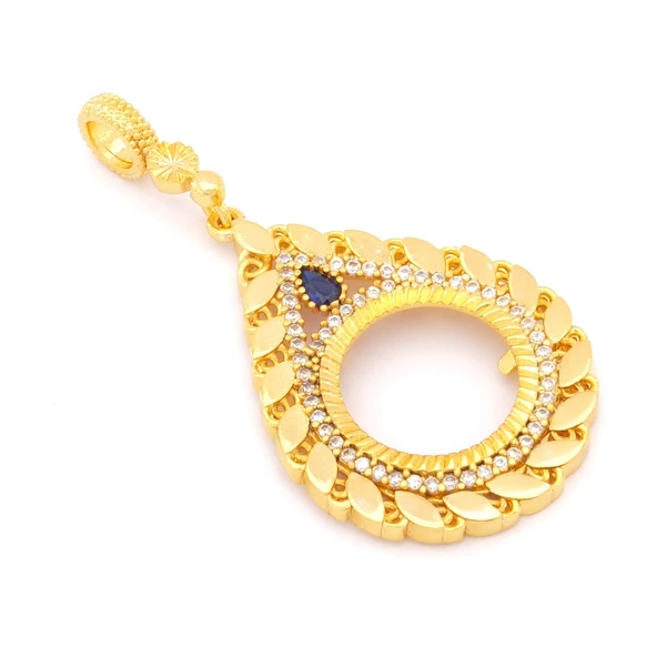 Çeyrek Altın Çerçeveli Kolye Ucu Altın Kaplama TGR-679 - Resim 4