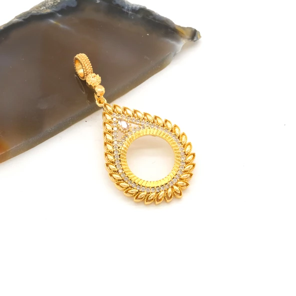 Çeyrek Altın Çerçeveli Kolye Ucu Altın Kaplama TGR-652 - Resim 4