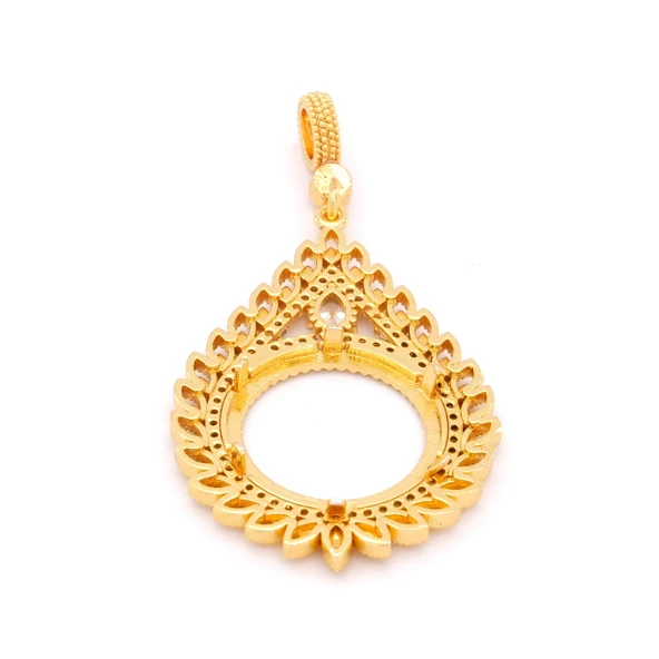 Çeyrek Altın Çerçeveli Kolye Ucu Altın Kaplama TGR-652 - Resim 5